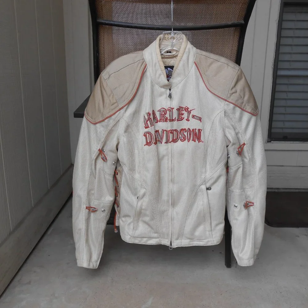 Harley-Davidson Cream and Tan Riding Jacket - Picture 15 of 16